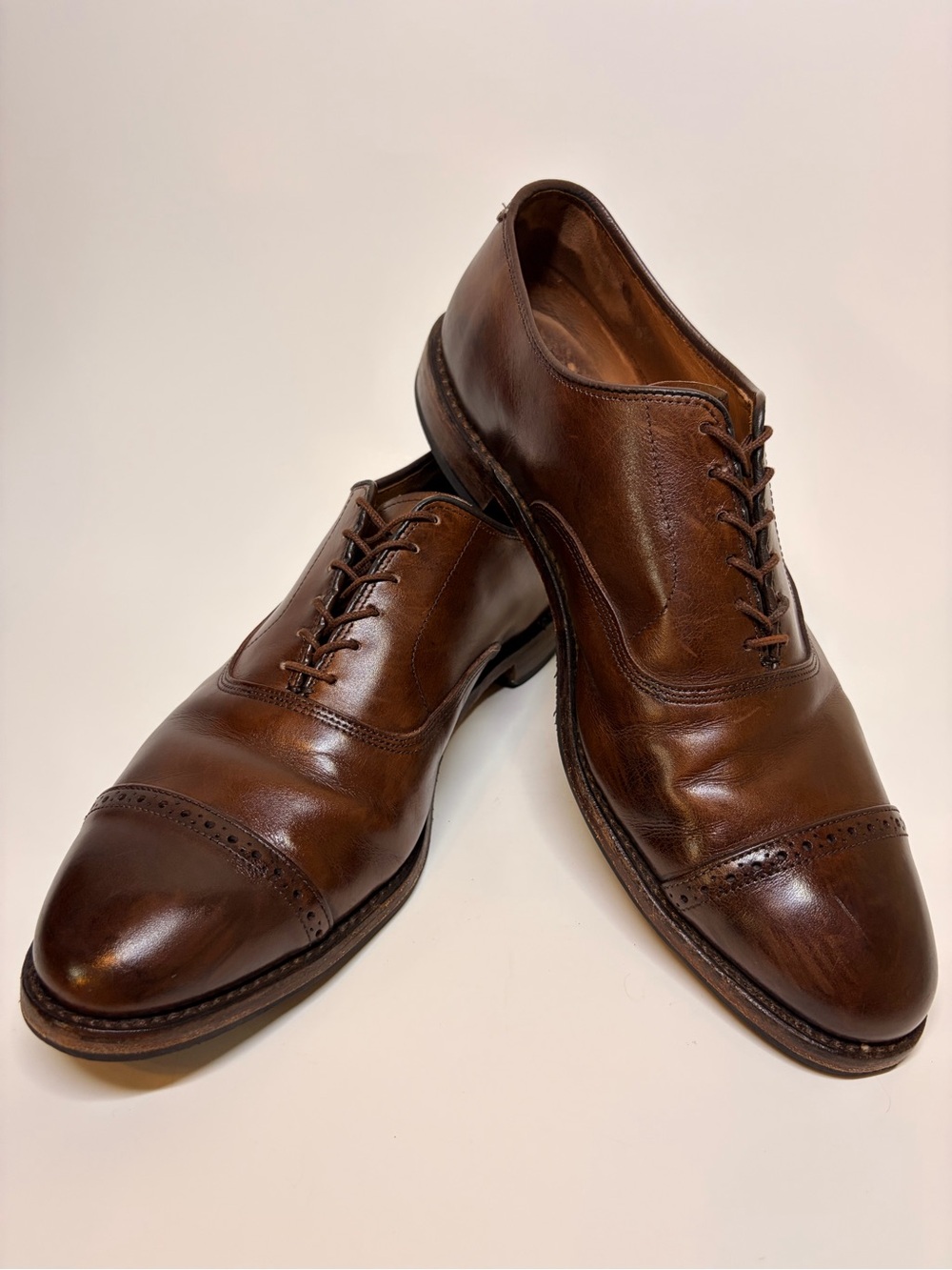 Allen Edmonds Fifth Avenue 11.5 D Brown Leather Cap Toe Oxford Dress Shoes USA
